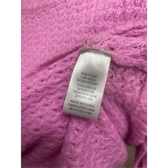 Saltwater Luxe Women's Pink Crew Neck Knit Nylon Blend Sweater Medium - Picture 5 of 5